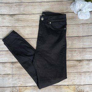 Women's Zara Woman Premium Denim Collection Black Skinny Jeans Size 6 EUC